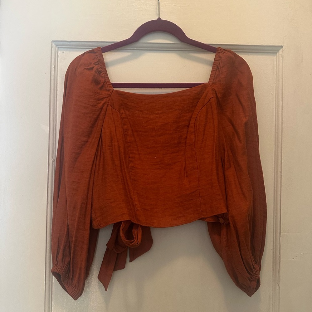 Rust Square Neck Women's Top
